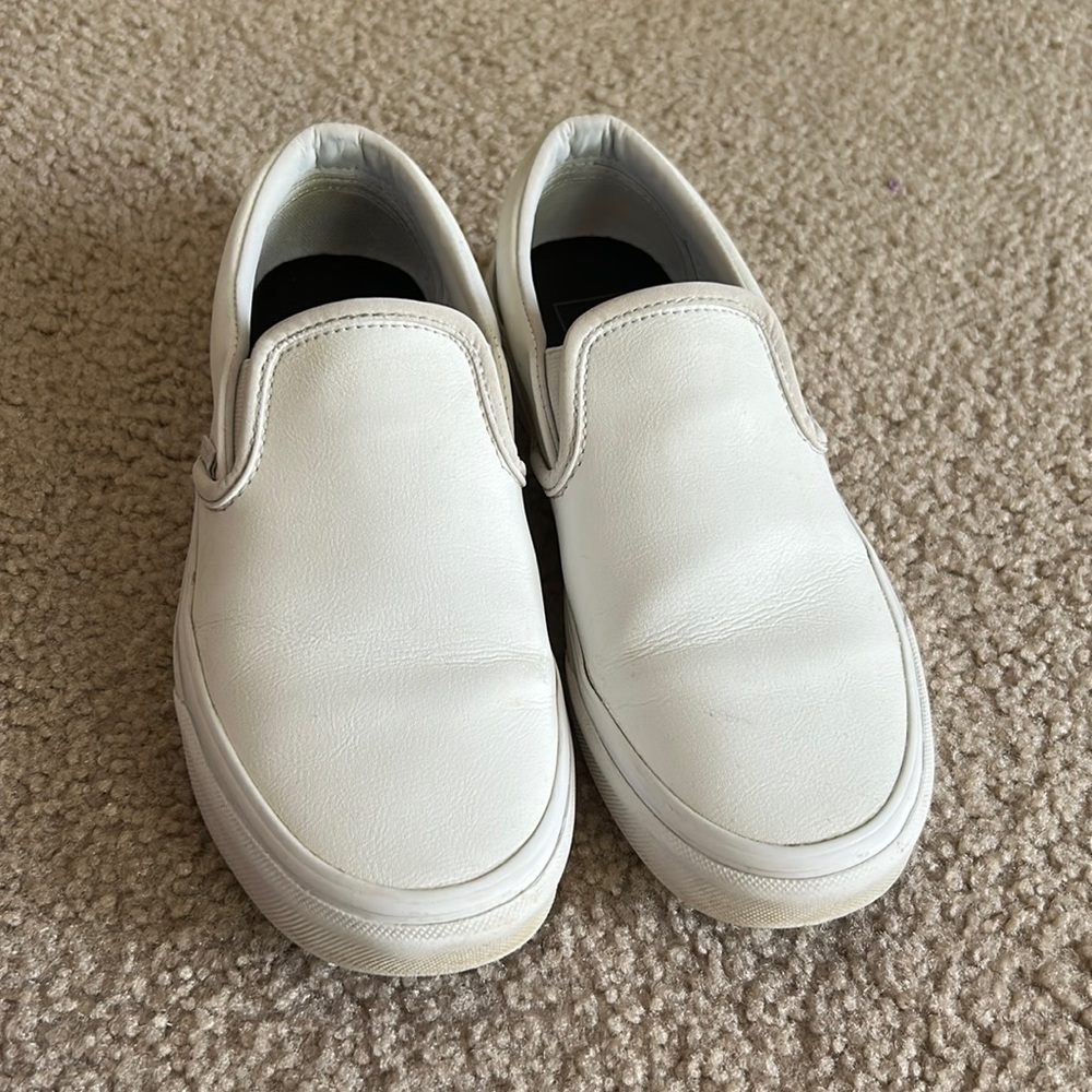 White leather Slip-on Vans
